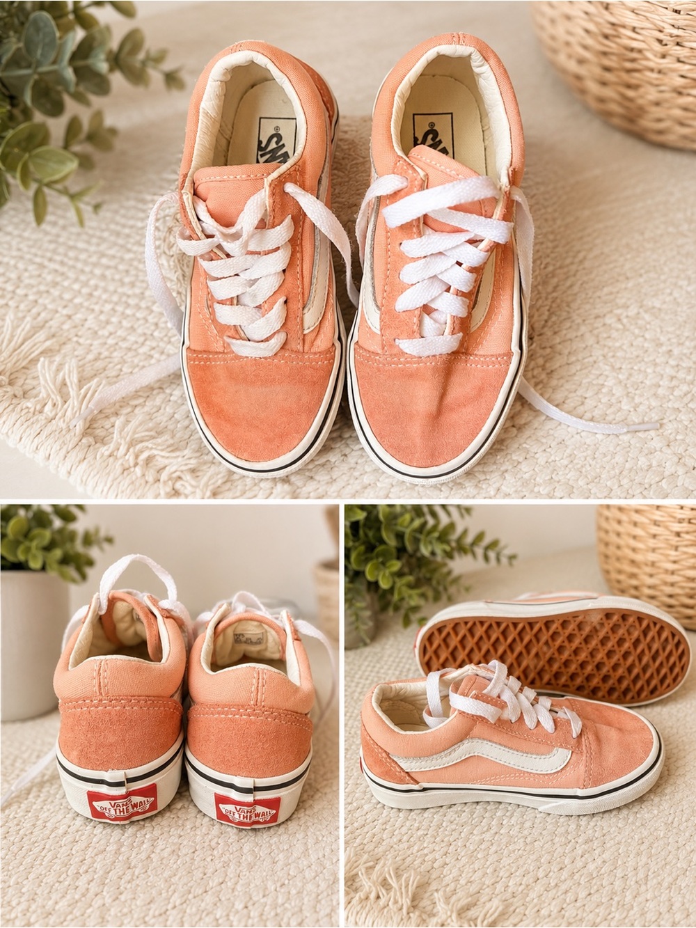Vans Old Skool kids Sneakers – Size 12 | Peach/Coral | Excellent Condition